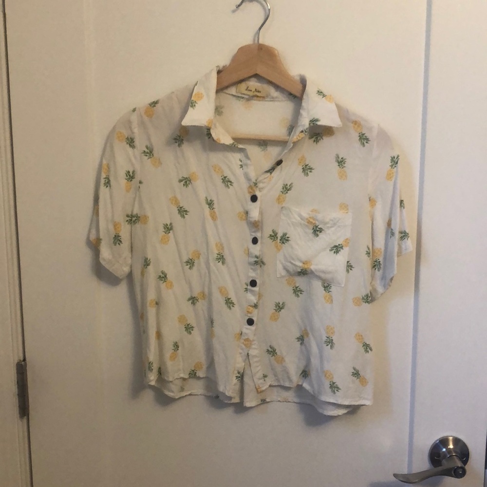 Pineapple Button Up Crop Top